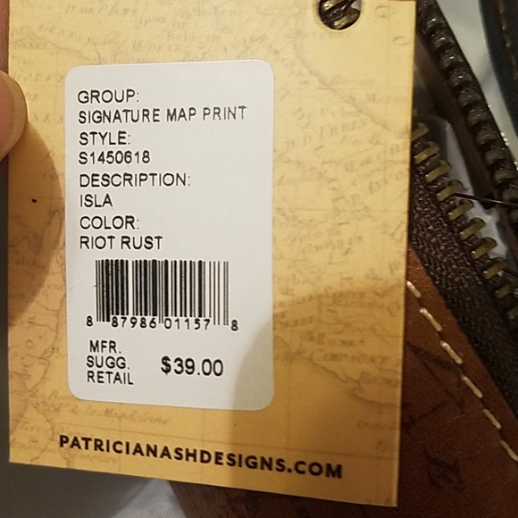 Patricia Nash isla  small leather pouch map - Picture 4 of 4